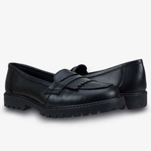 Load image into Gallery viewer, Willow Black Leather Loafer Girls School Shoe