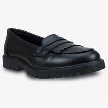 Load image into Gallery viewer, Willow Black Leather Loafer Girls School Shoe