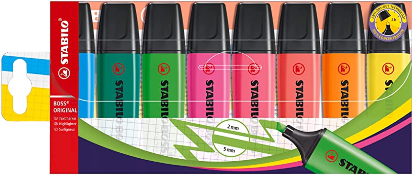 Stabilo Highlighters - Pack of 8