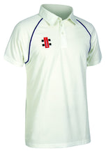 Load image into Gallery viewer, Upper Boys Cricket Polo Blue Trim (Crested)

