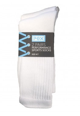 White Sports Socks 2 Pack